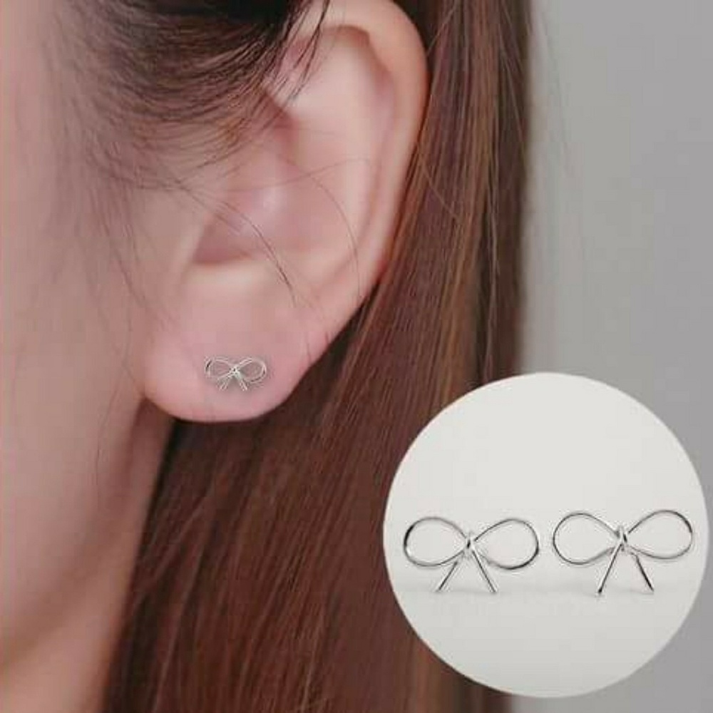 Silver Bow Earrings